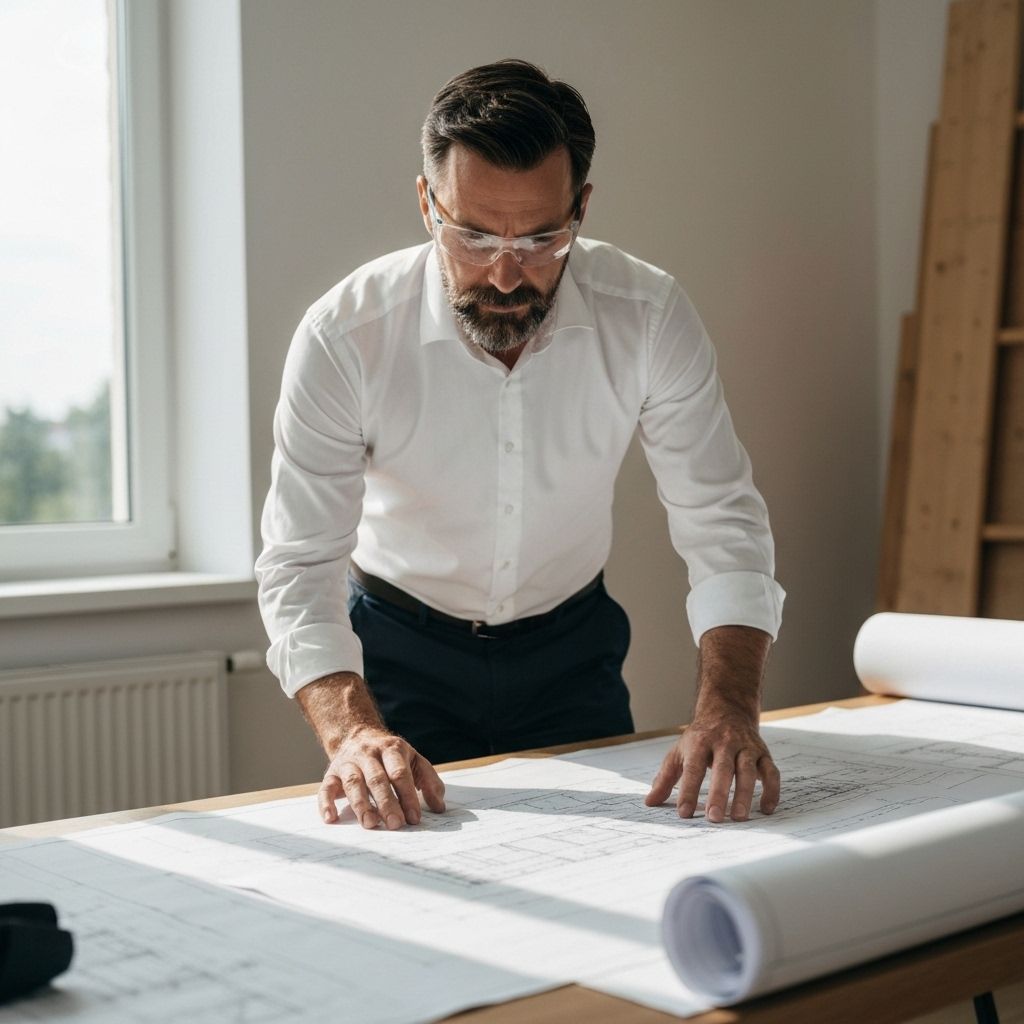 Expert bâtiment analysant des plans